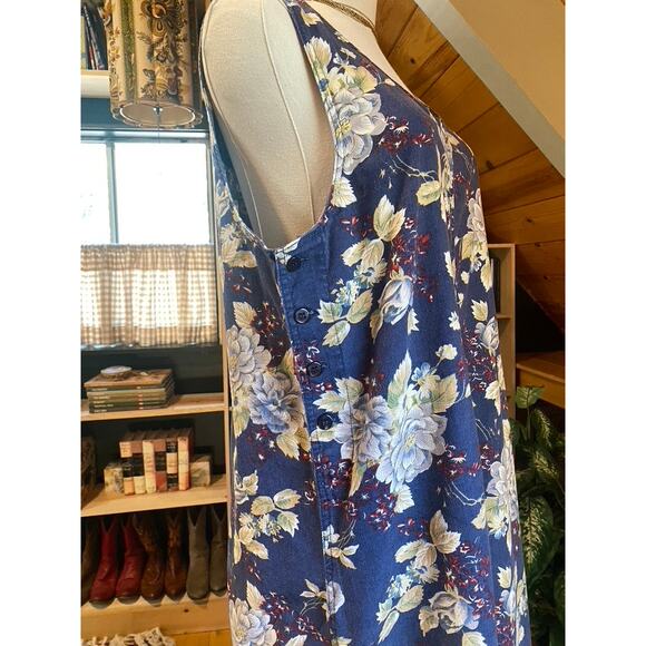 Floral Denim Dress Vintage - Picture 6 of 7